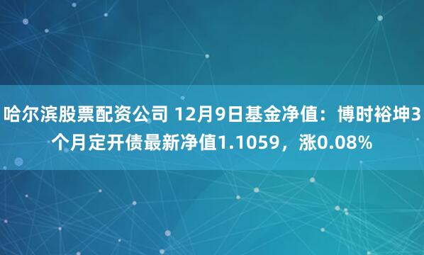 哈尔滨股票配资公司 12月9日基金净值：博时裕坤3个月定开债最新净值1.1059，涨0.08%