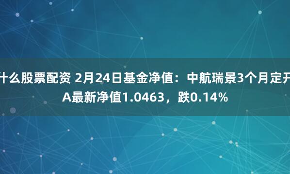 什么股票配资 2月24日基金净值：中航瑞景3个月定开A最新净值1.0463，跌0.14%